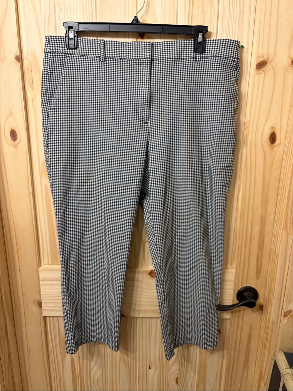 Loft The Perfect Straight Curvy Gingham Check Print Ankle Pants Preppy 16